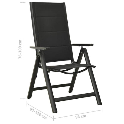 7-tlg. Garten-Essgruppe Aluminium Anthrazit