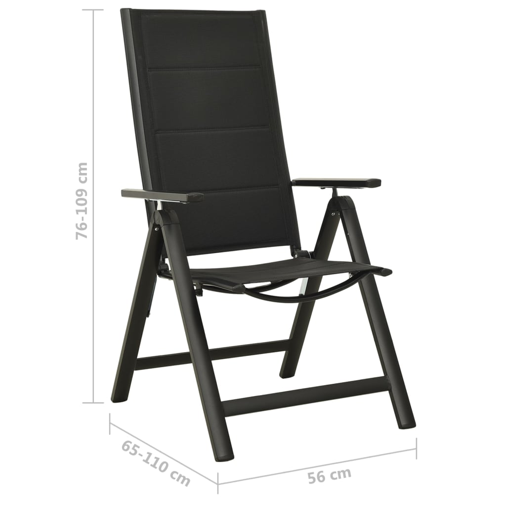 7-tlg. Garten-Essgruppe Aluminium Anthrazit
