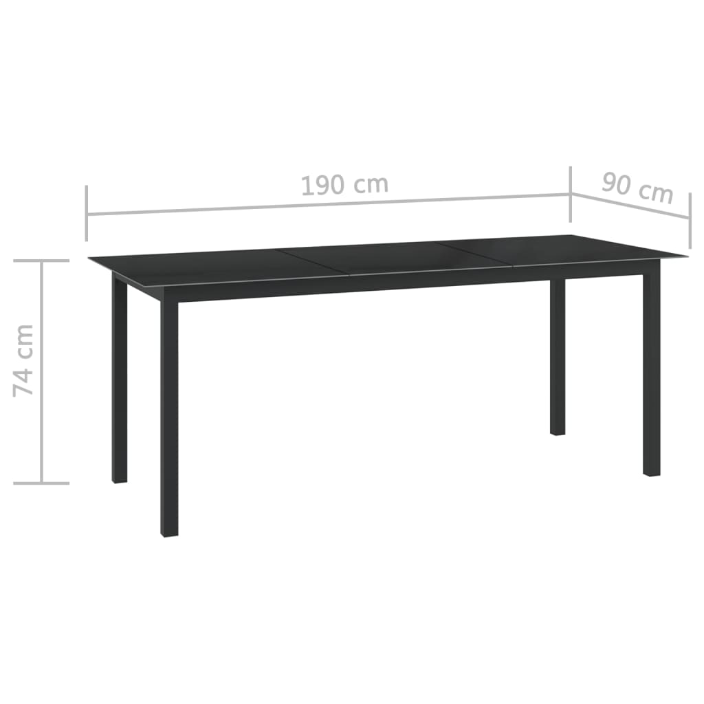 9-tlg. Garten-Essgruppe Aluminium Anthrazit