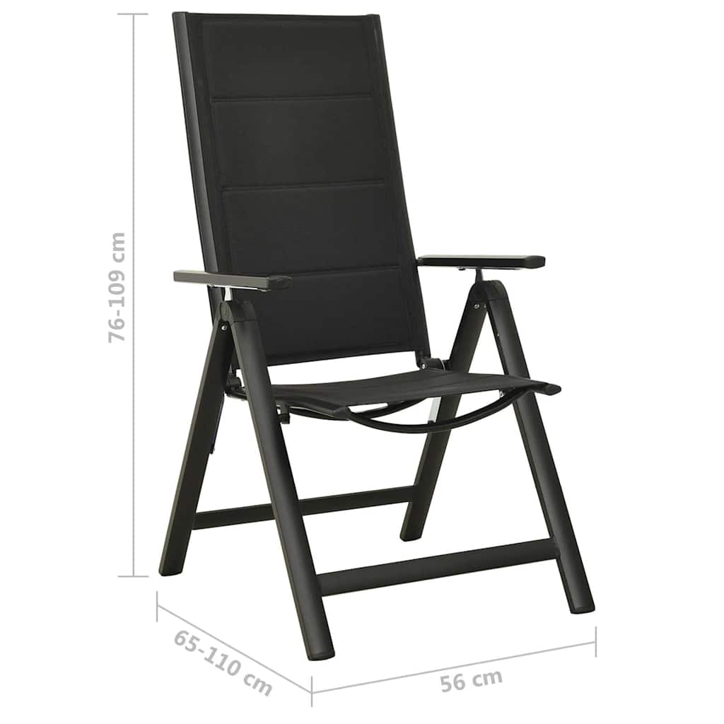 9-tlg. Garten-Essgruppe Aluminium Anthrazit
