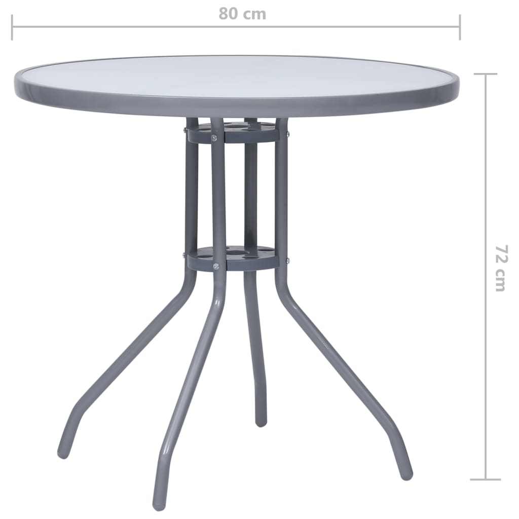 5-tlg. Garten-Essgruppe Aluminium und Textilene Silbern