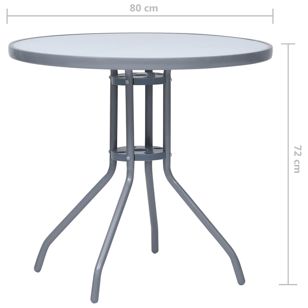 5-tlg. Garten-Essgruppe Aluminium und Textilene Silbern