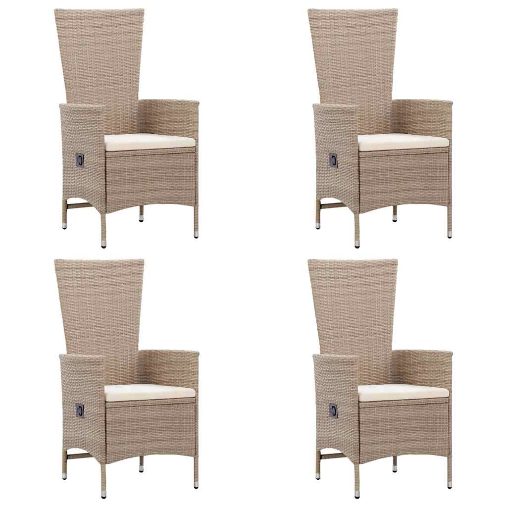 7-tlg. Garten-Essgruppe Poly Rattan Beige