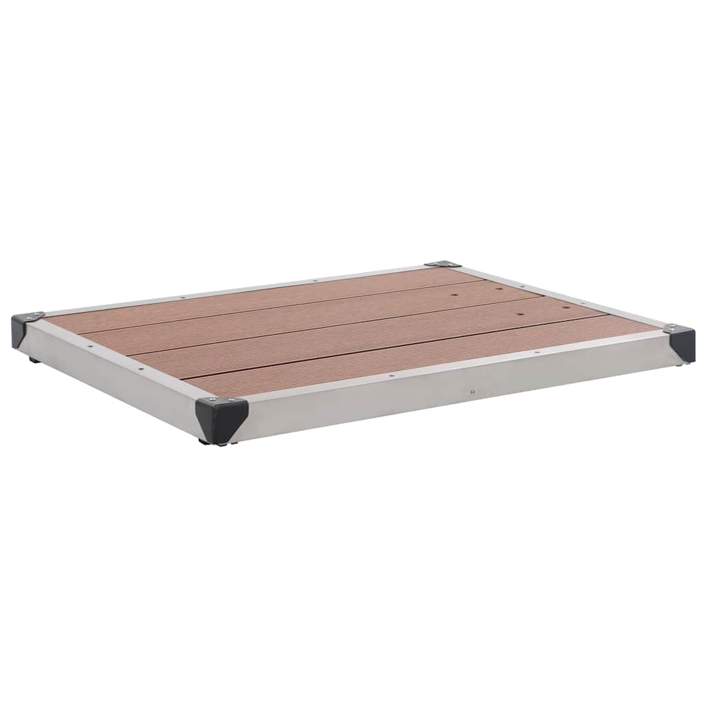 Gartendusche mit Brauner Bodenplatte 220 cm Edelstahl
