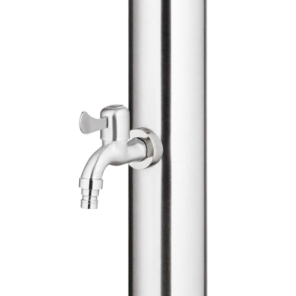 Gartendusche mit Brauner Bodenplatte 220 cm Edelstahl