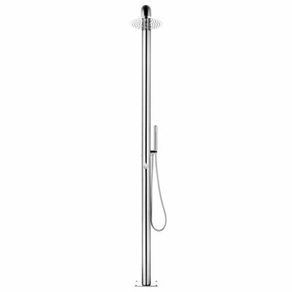 Gartendusche mit Grauer Bodenplatte 230 cm Edelstahl