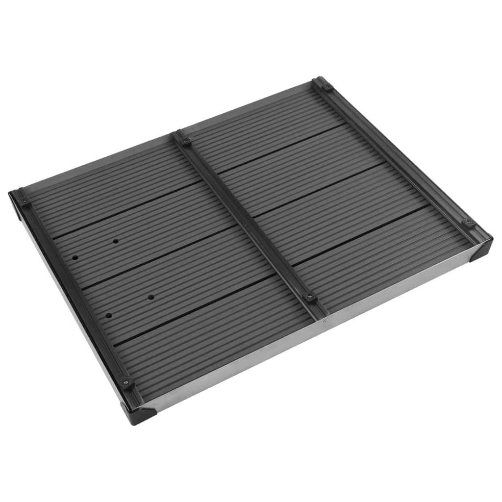 Gartendusche mit Grauer Bodenplatte 220 cm Aluminium