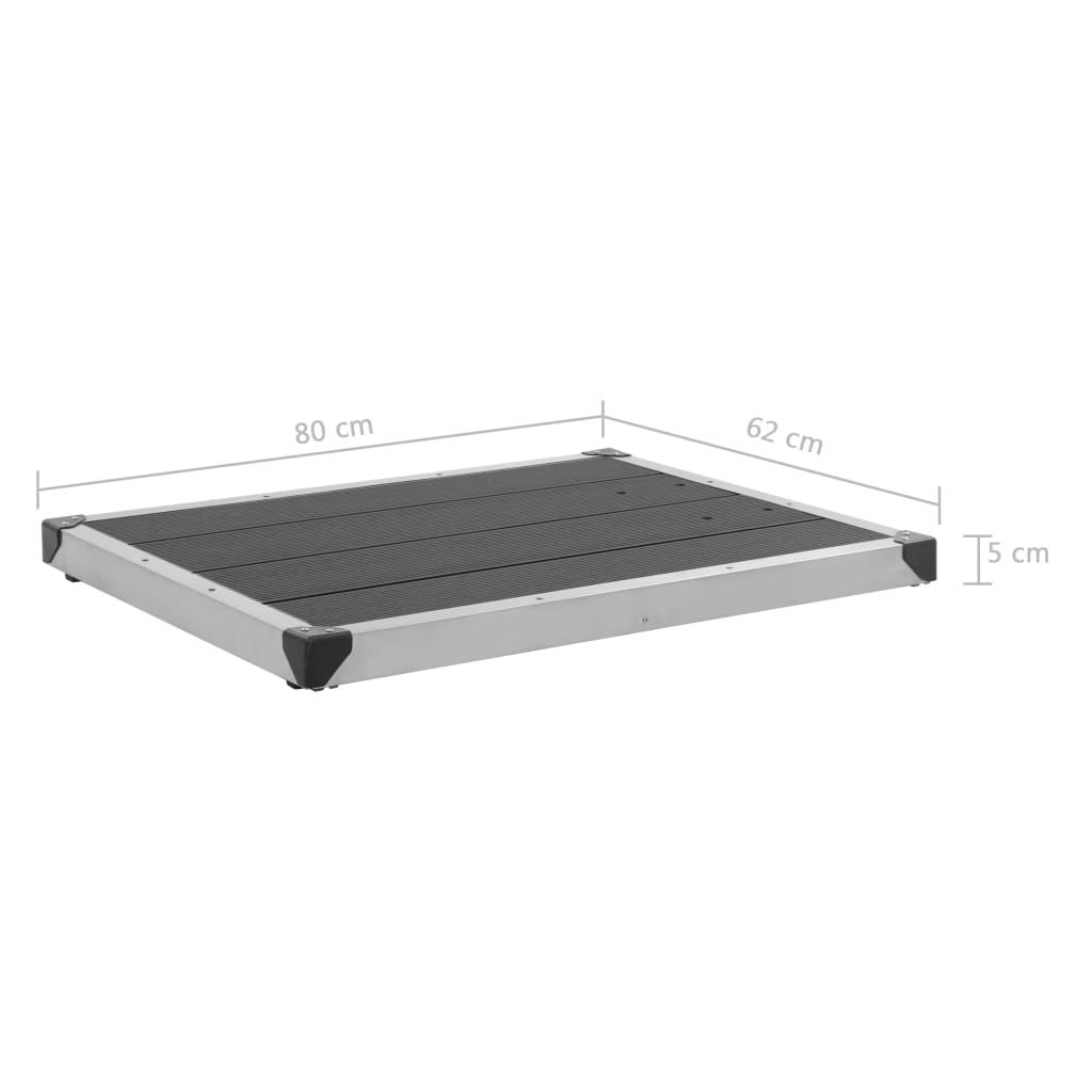 Gartendusche mit Grauer Bodenplatte 220 cm Aluminium