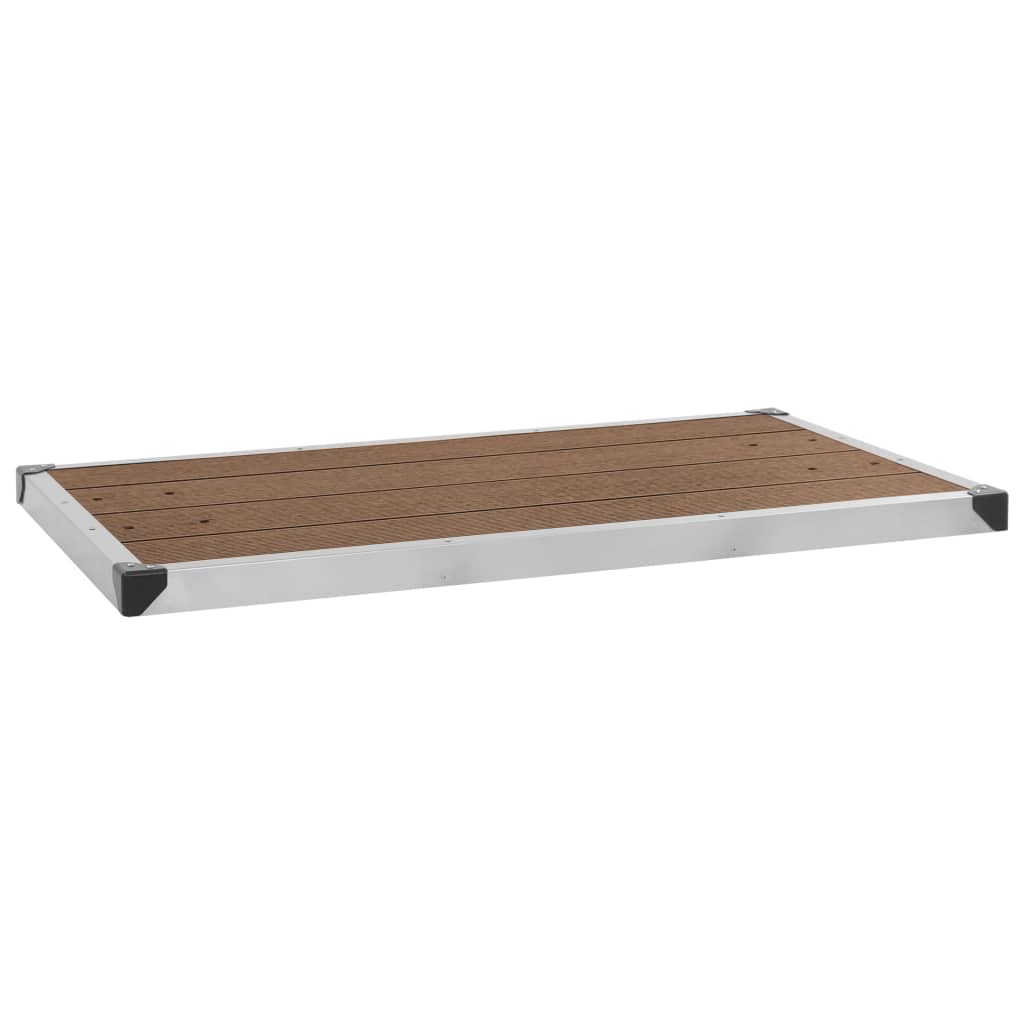 Gartendusche mit Brauner Bodenplatte 225 cm Edelstahl