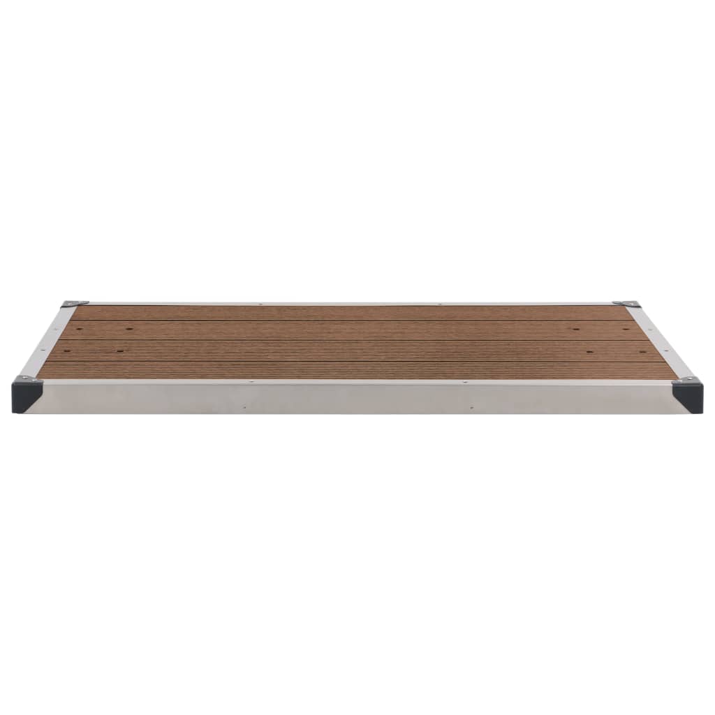 Gartendusche mit Brauner Bodenplatte 225 cm Edelstahl