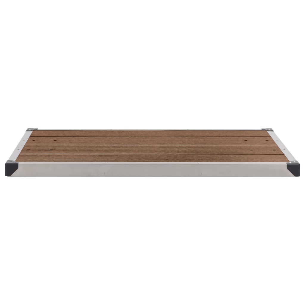 Gartendusche mit Brauner Bodenplatte 230 cm Edelstahl