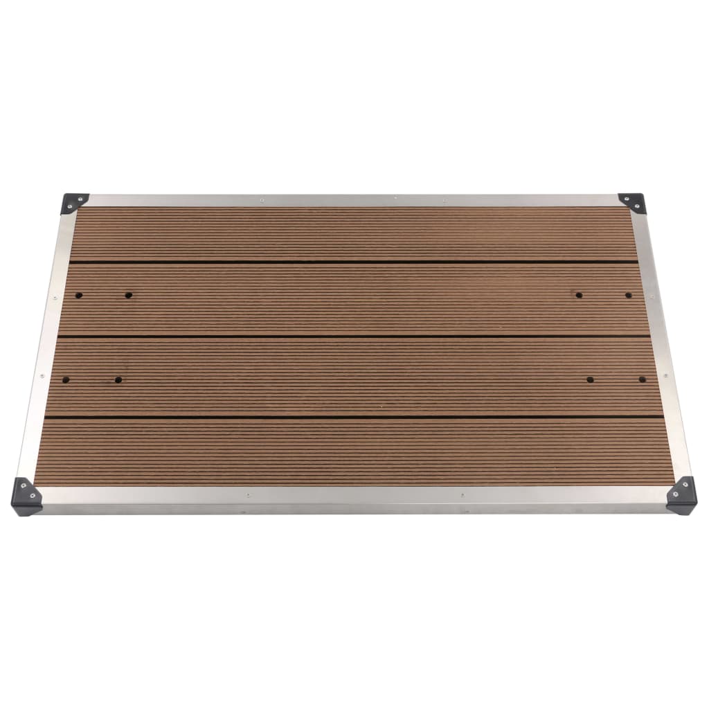 Gartendusche mit Brauner Bodenplatte 230 cm Edelstahl