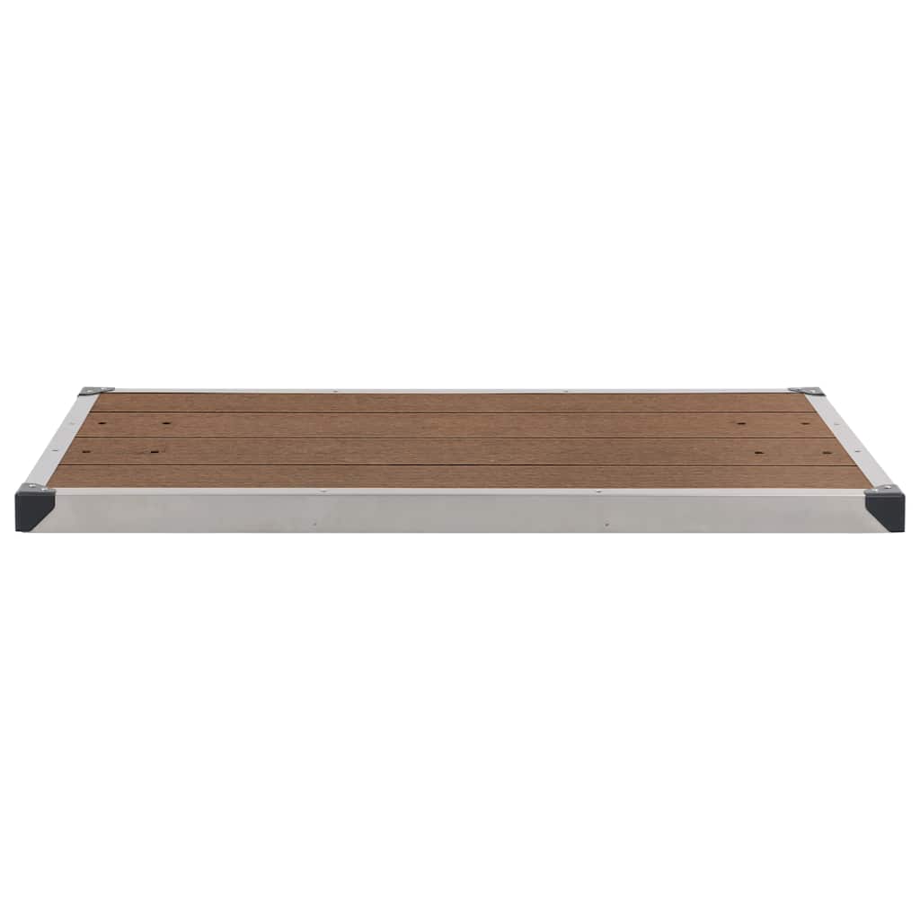 Gartendusche mit Brauner Bodenplatte 225 cm Edelstahl