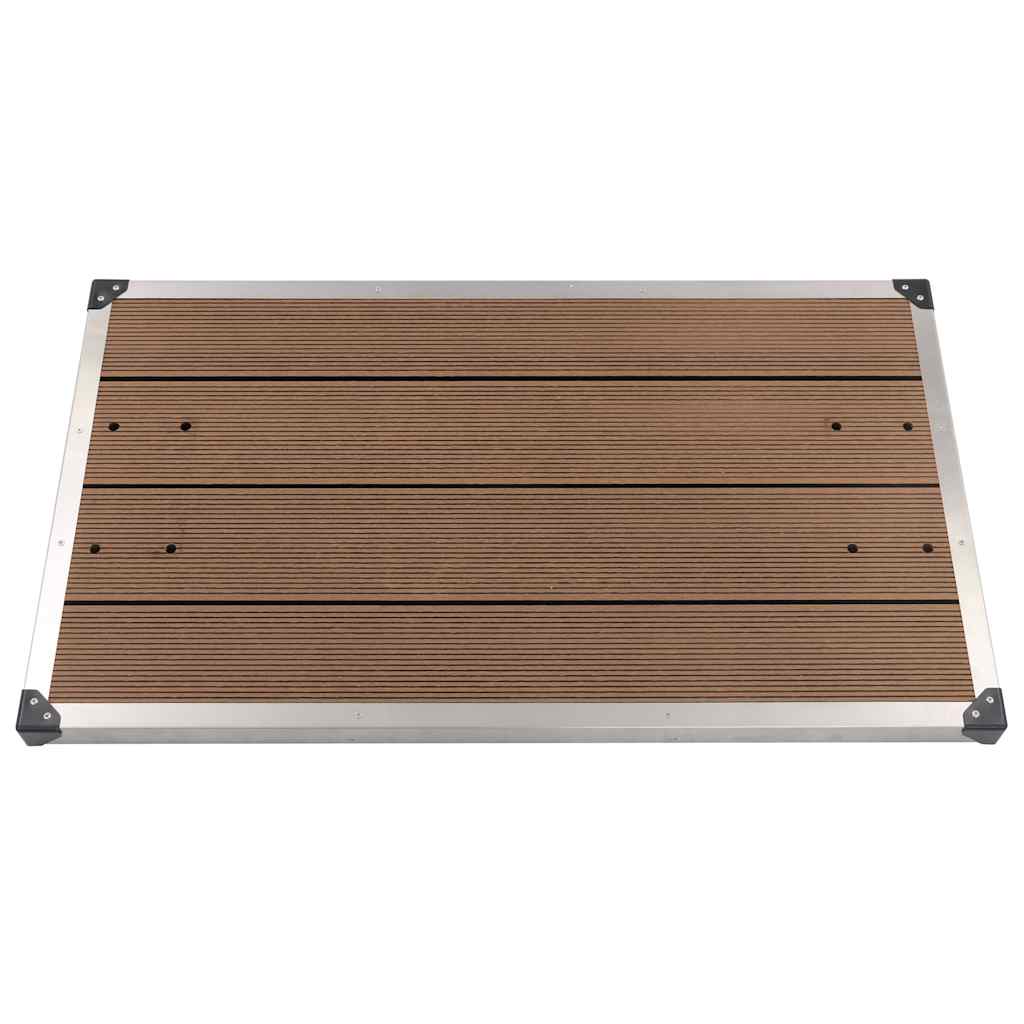 Gartendusche mit Brauner Bodenplatte 225 cm Edelstahl