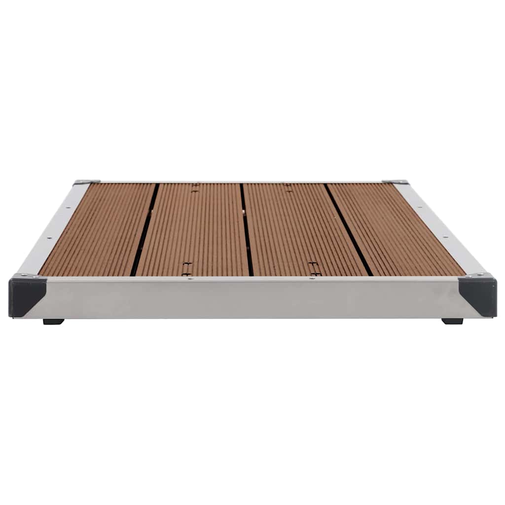 Gartendusche mit Brauner Bodenplatte 225 cm Edelstahl