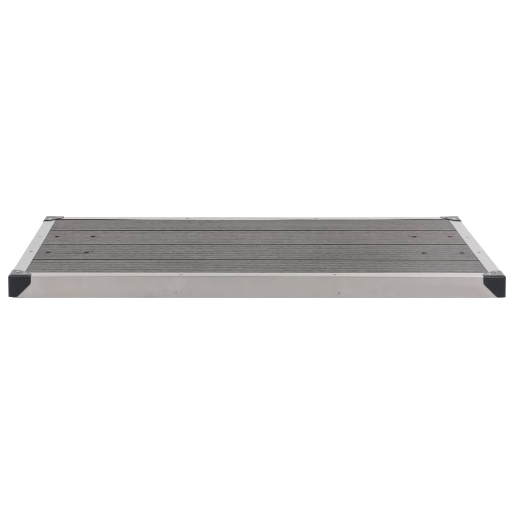 Gartendusche mit Grauer Bodenplatte 225 cm Edelstahl
