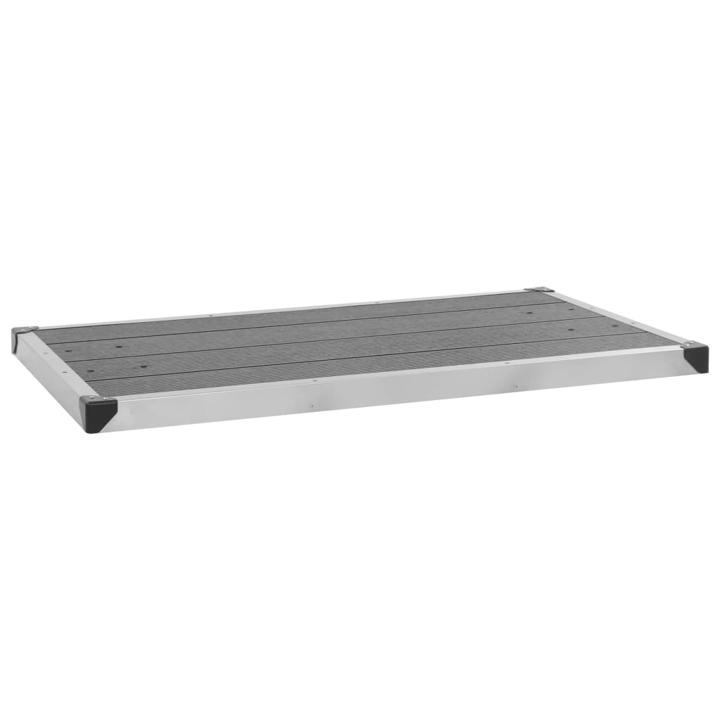Gartendusche mit Grauer Bodenplatte 220 cm Edelstahl