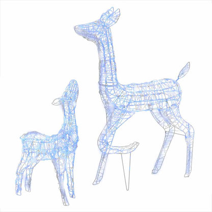 LED-Rentier-Familie Weihnachtsdeko Acryl 160 LED Blau