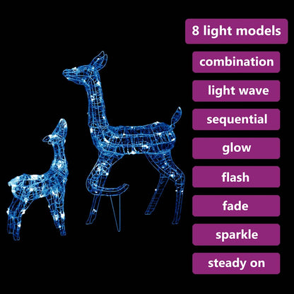 LED-Rentier-Familie Weihnachtsdeko Acryl 160 LED Blau