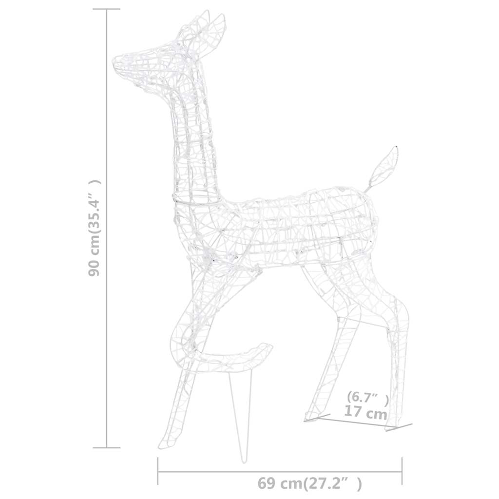 LED-Rentier-Familie Weihnachtsdeko Acryl 300 LED Kaltweiß
