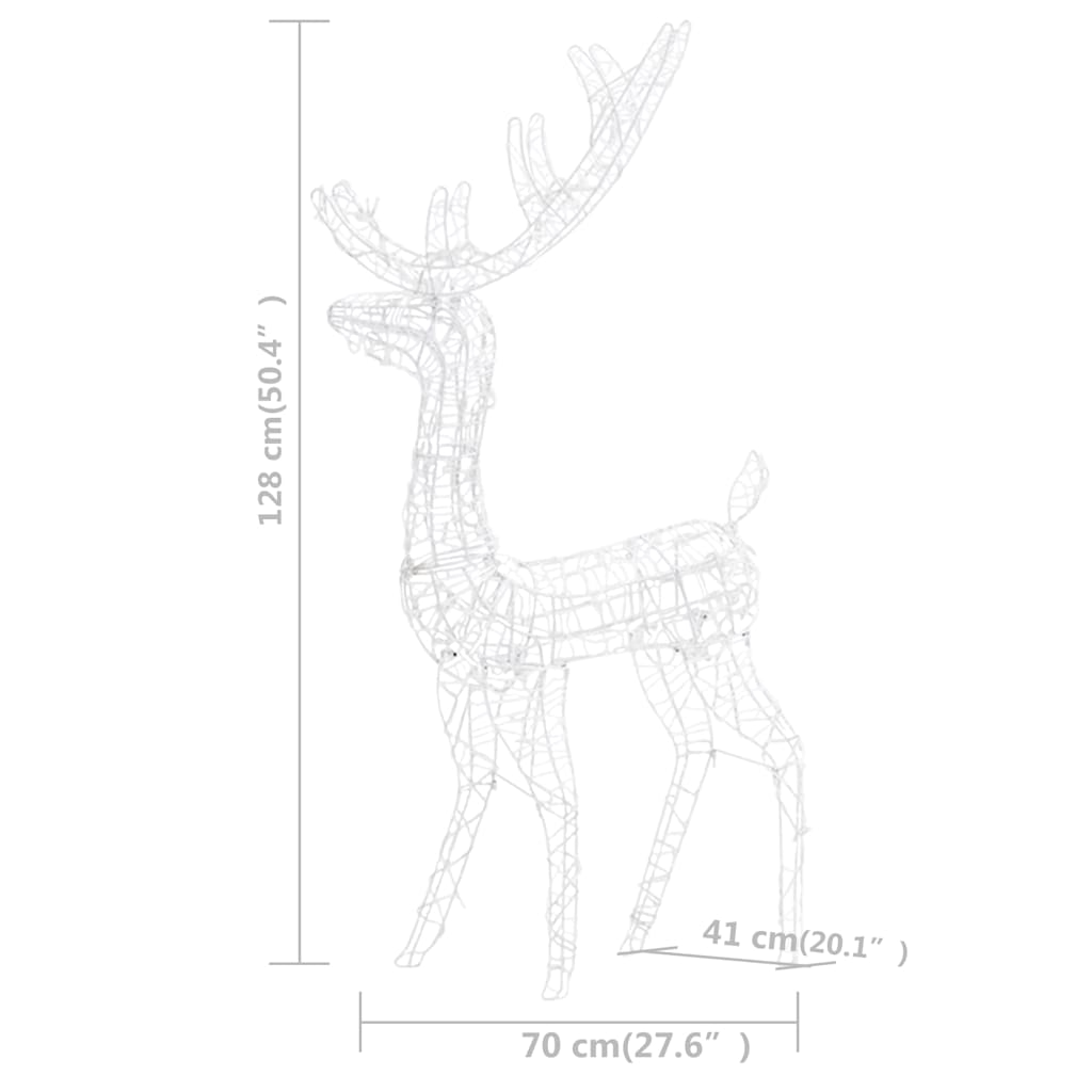 LED-Rentier-Familie Weihnachtsdeko Acryl 300 LED Kaltweiß