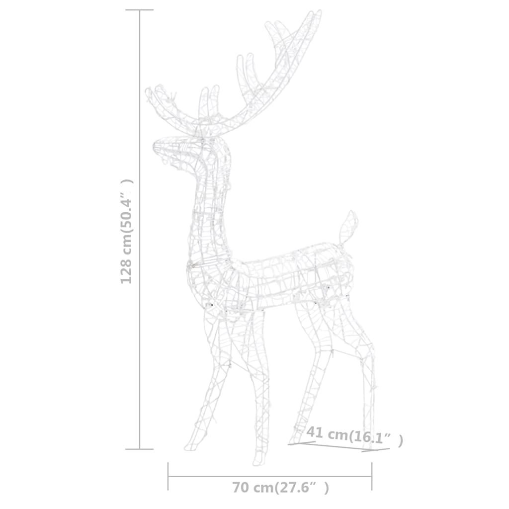 LED-Rentier-Familie Weihnachtsdeko Acryl 300 LED Blau