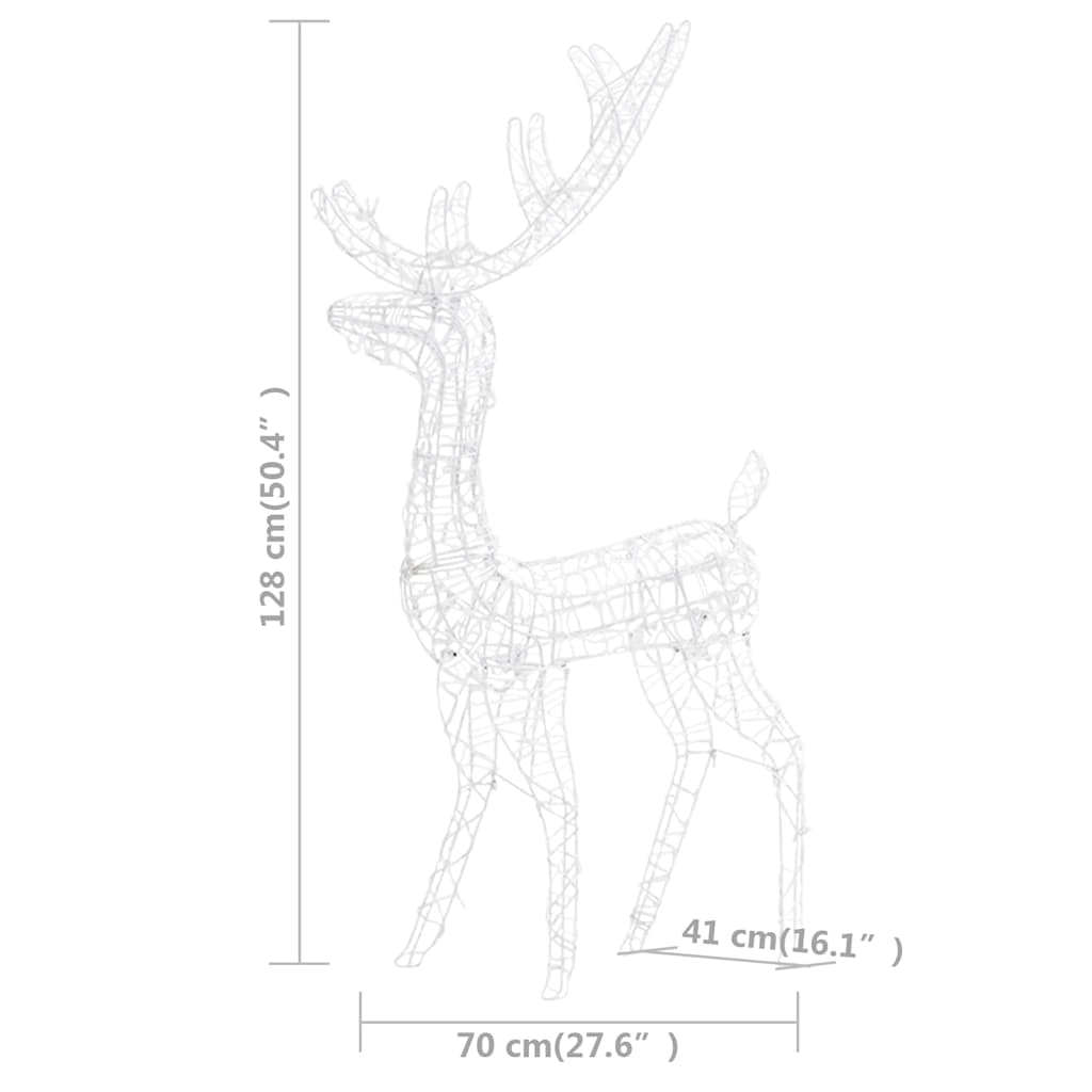 LED-Rentier-Familie Weihnachtsdeko Acryl 300 LED Bunt