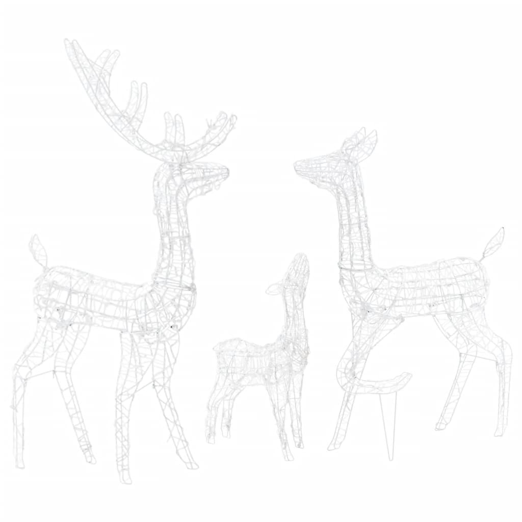 LED-Rentier-Familie Weihnachtsdeko Acryl 300 LED Bunt