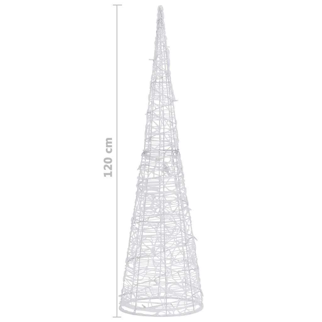 LED-Kegel Acryl Weihnachtsdeko Pyramide Kaltweiß 120 cm