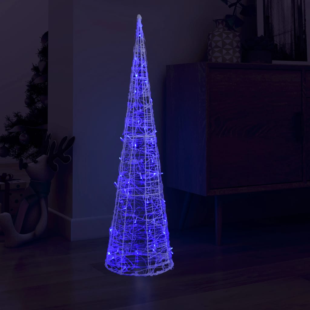 LED-Kegel Acryl Weihnachtsdeko Pyramide Blau 120 cm