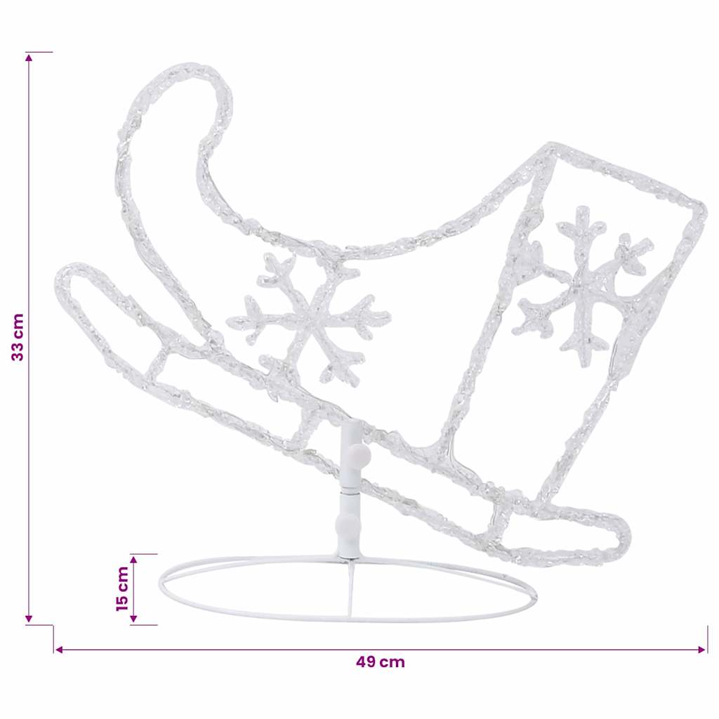 Weihnachtsdeko LED Rentiere & Schlitten Acryl 260x21x87 cm Blau