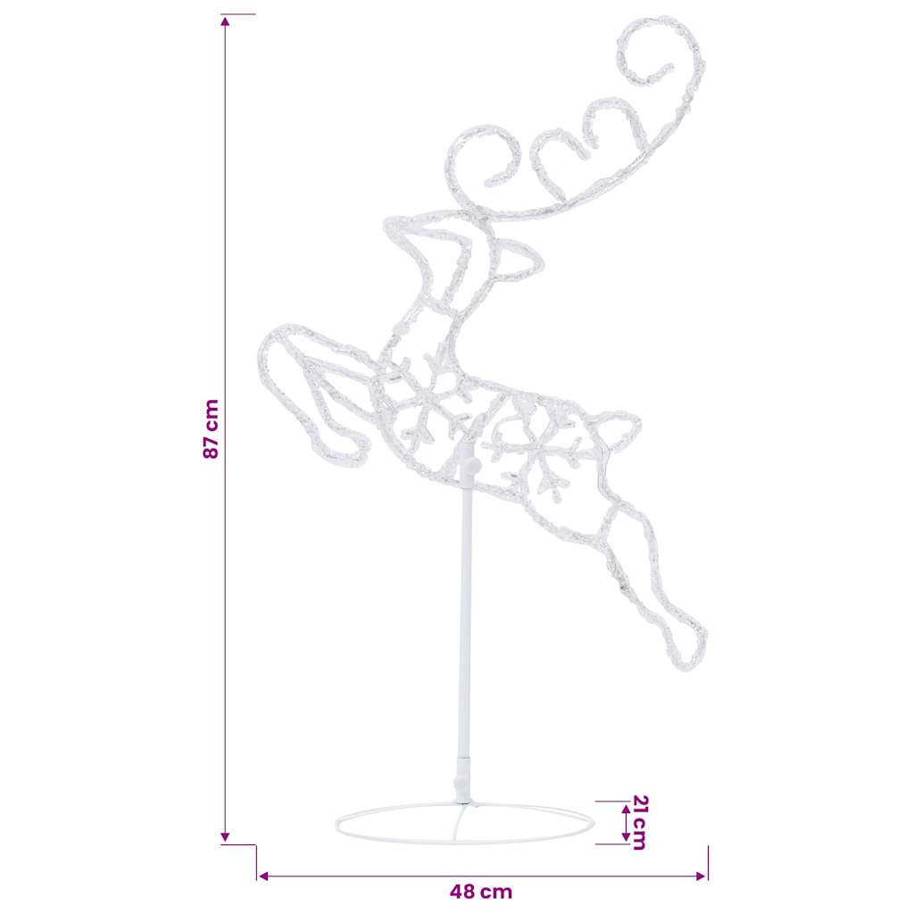 Weihnachtsdeko LED Rentiere & Schlitten Acryl 260x21x87 cm Bunt