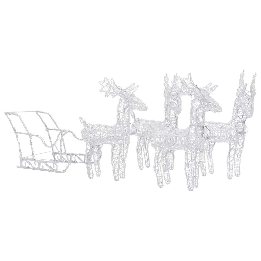 Weihnachtsdekoration Rentiere & Schlitten 280x28x55 cm Acryl