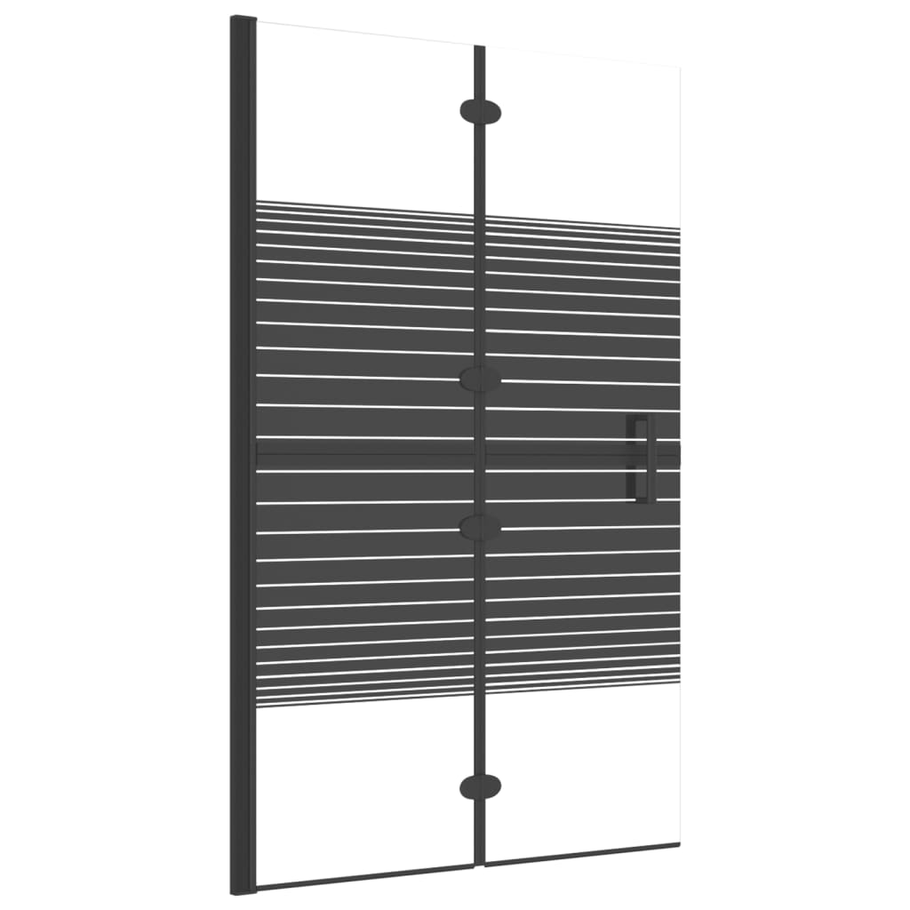 Faltbare Duschkabine ESG 80x140 cm Schwarz