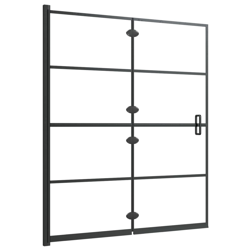 Faltbare Duschkabine ESG 120x140 cm Schwarz