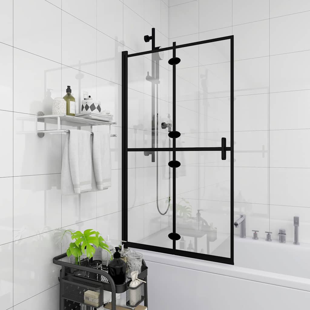 Faltbare Duschkabine ESG Schwarz 80x140 cm