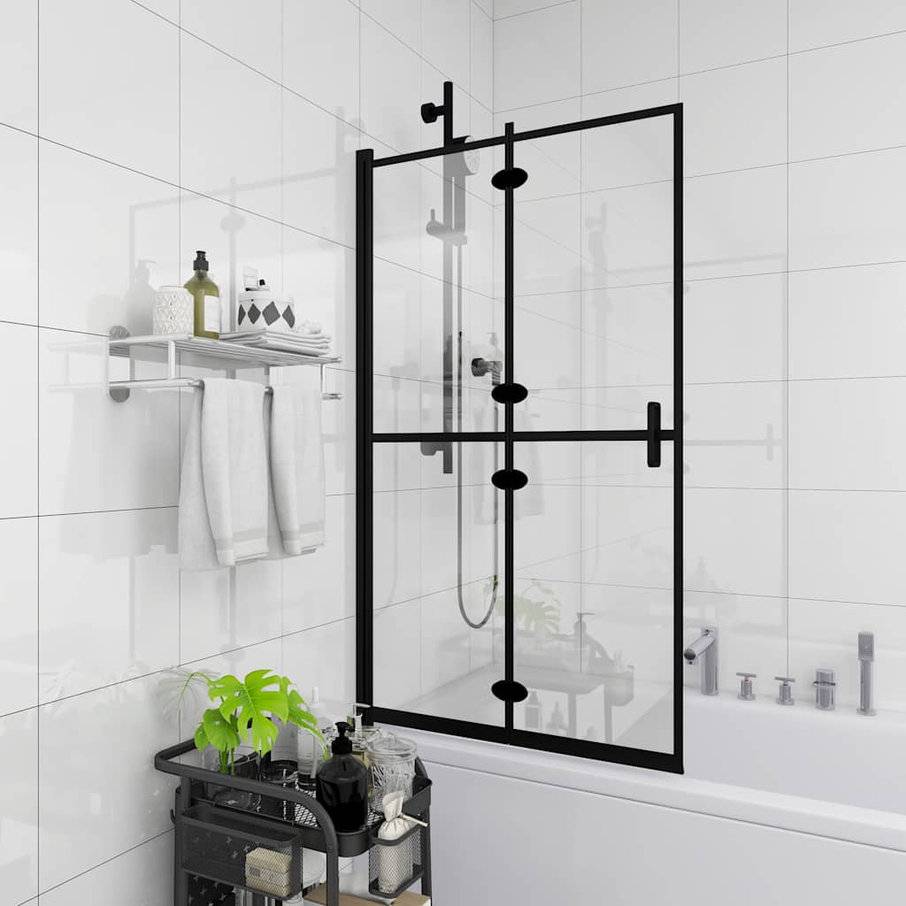Faltbare Duschkabine ESG Schwarz 80x140 cm