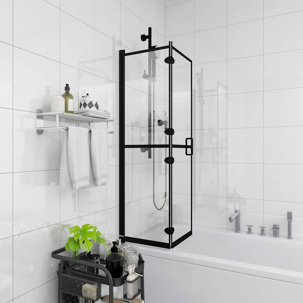 Faltbare Duschkabine ESG Schwarz 80x140 cm