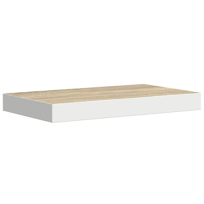 Schweberegale 4 Stk. Eichen-Optik und Weiß 40x23,5x3,8 cm MDF