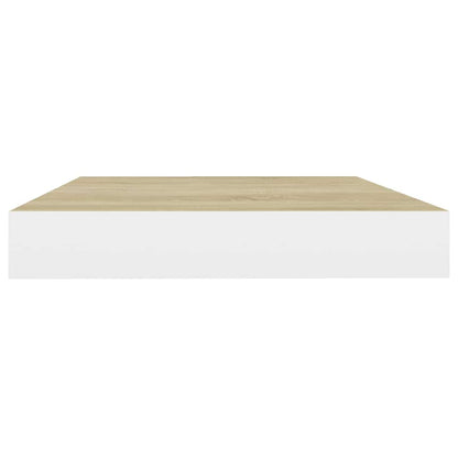 Schweberegale 4 Stk. Eichen-Optik und Weiß 40x23,5x3,8 cm MDF