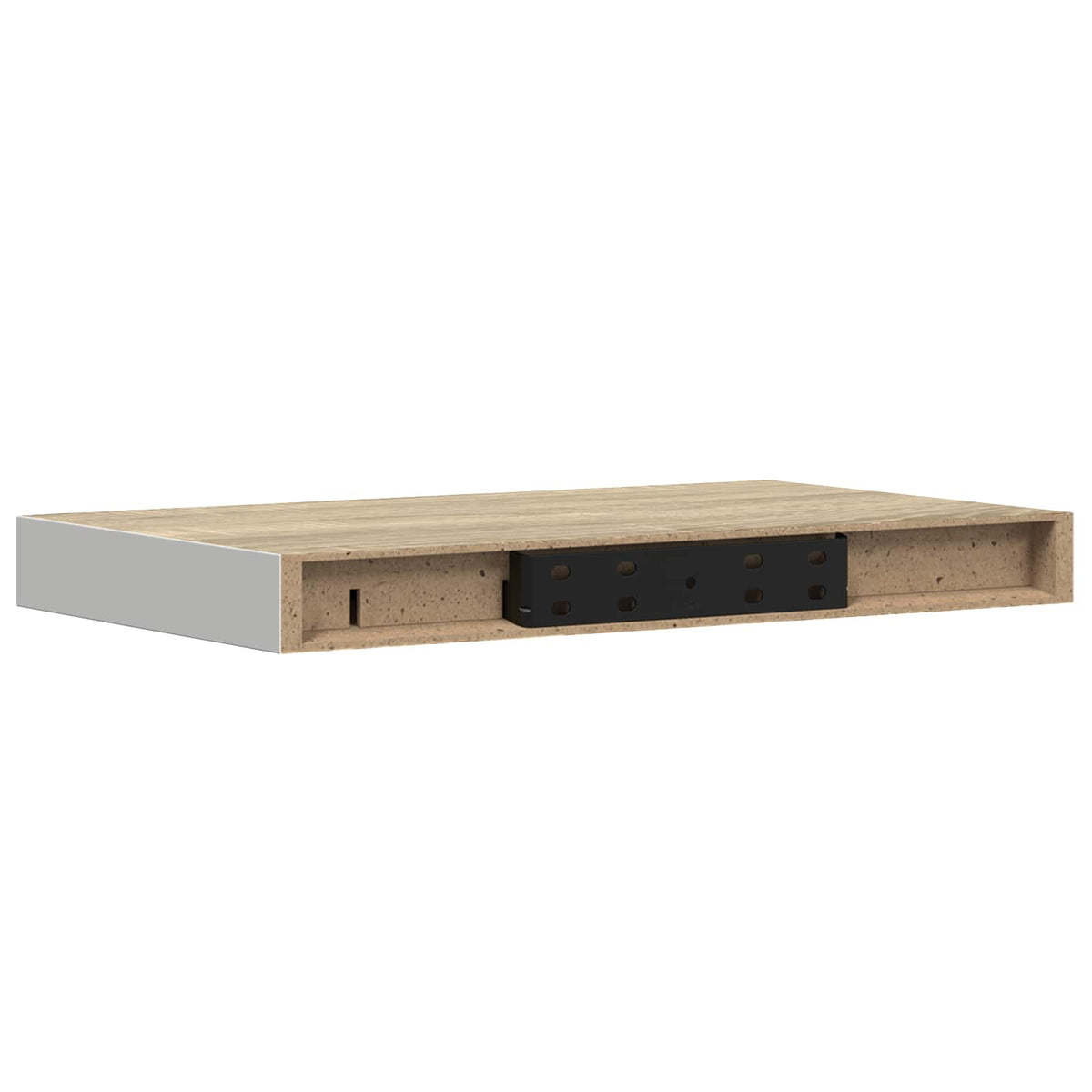 Schweberegale 4 Stk. Eichen-Optik und Weiß 40x23,5x3,8 cm MDF