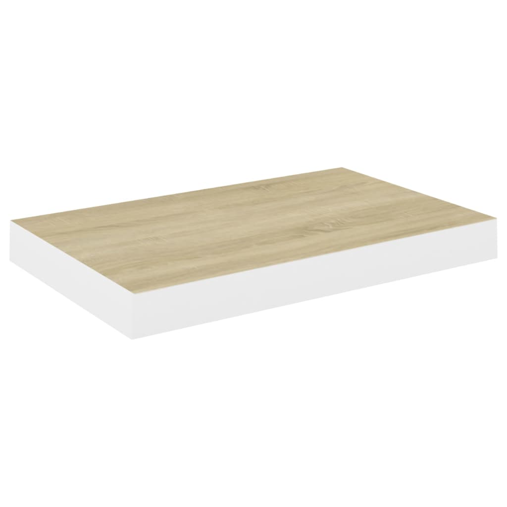 Floating shelves 4 pcs. Oak look and white 50x23x3.8 cm MDF