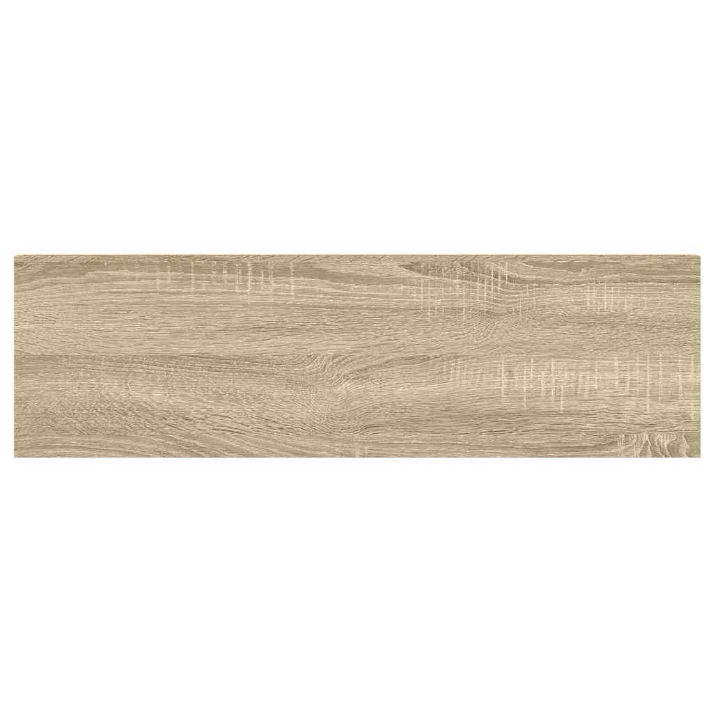 Schweberegale 2 Stk. Eichen-Optik und Weiß 80x23,5x3,8 cm MDF