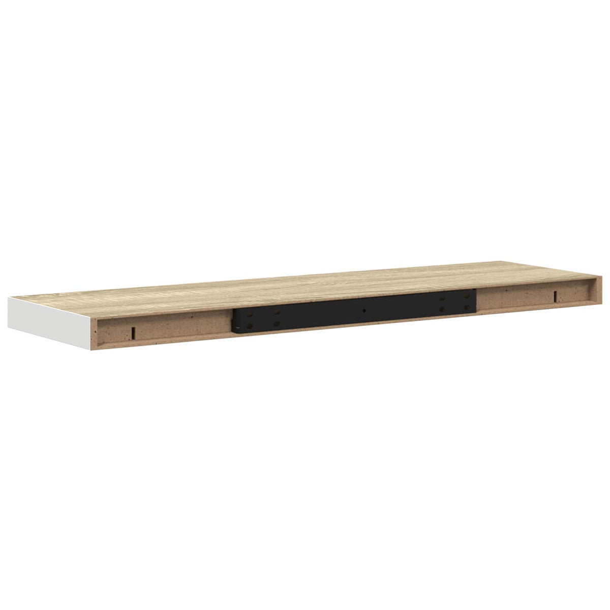 Schweberegale 4 Stk. Eichen-Optik und Weiß 80x23,5x3,8 cm MDF
