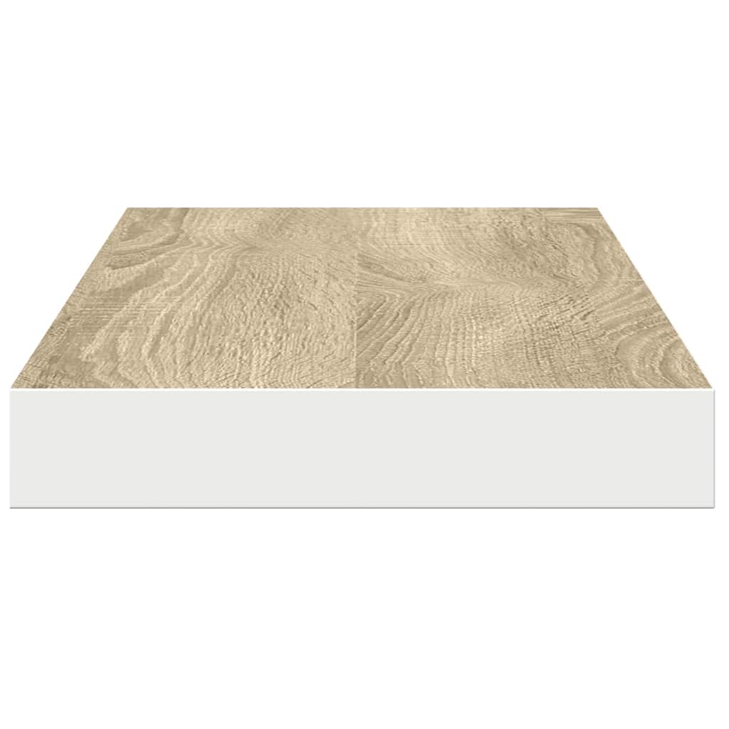 Schweberegale 4 Stk. Eiche und Weiß 90x23,5x3,8 cm MDF