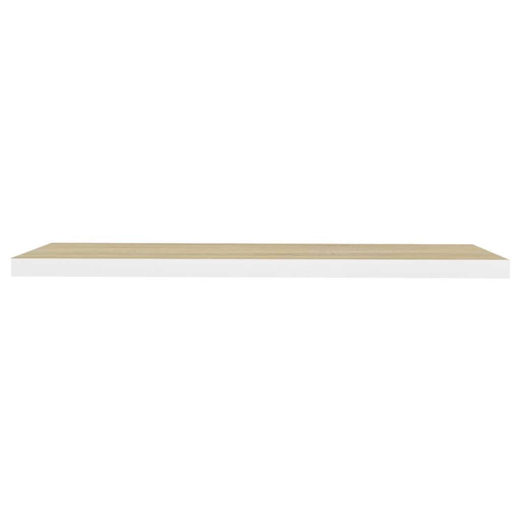 Étagère flottante aspect chêne et blanc 120x23,5x3,8 cm MDF