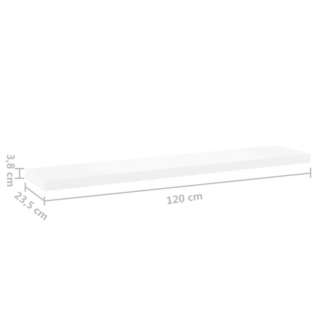 Étagère flottante aspect chêne et blanc 120x23,5x3,8 cm MDF