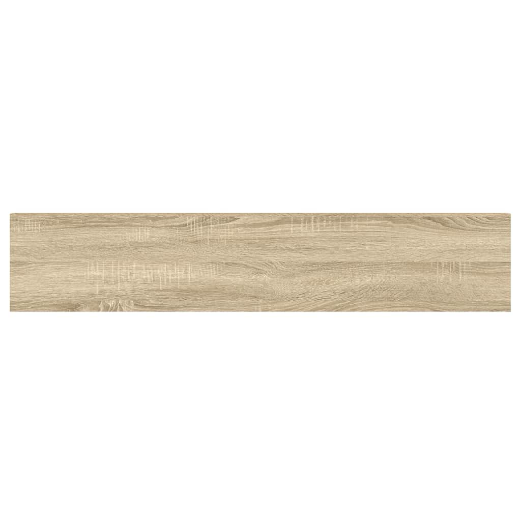 Schweberegale 4 Stk. Eichen-Optik und Weiß 120x23,5x3,8 cm MDF