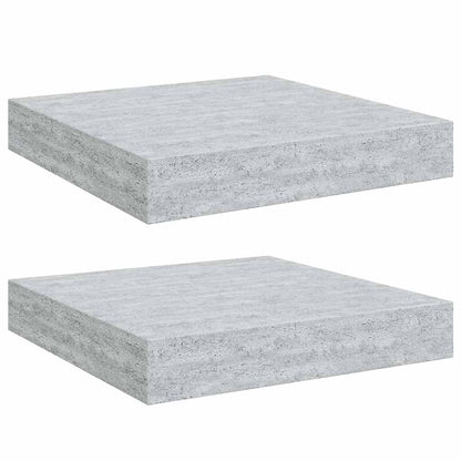 Schweberegale 2 Stk. Betongrau 23x23,5x3,8 cm MDF