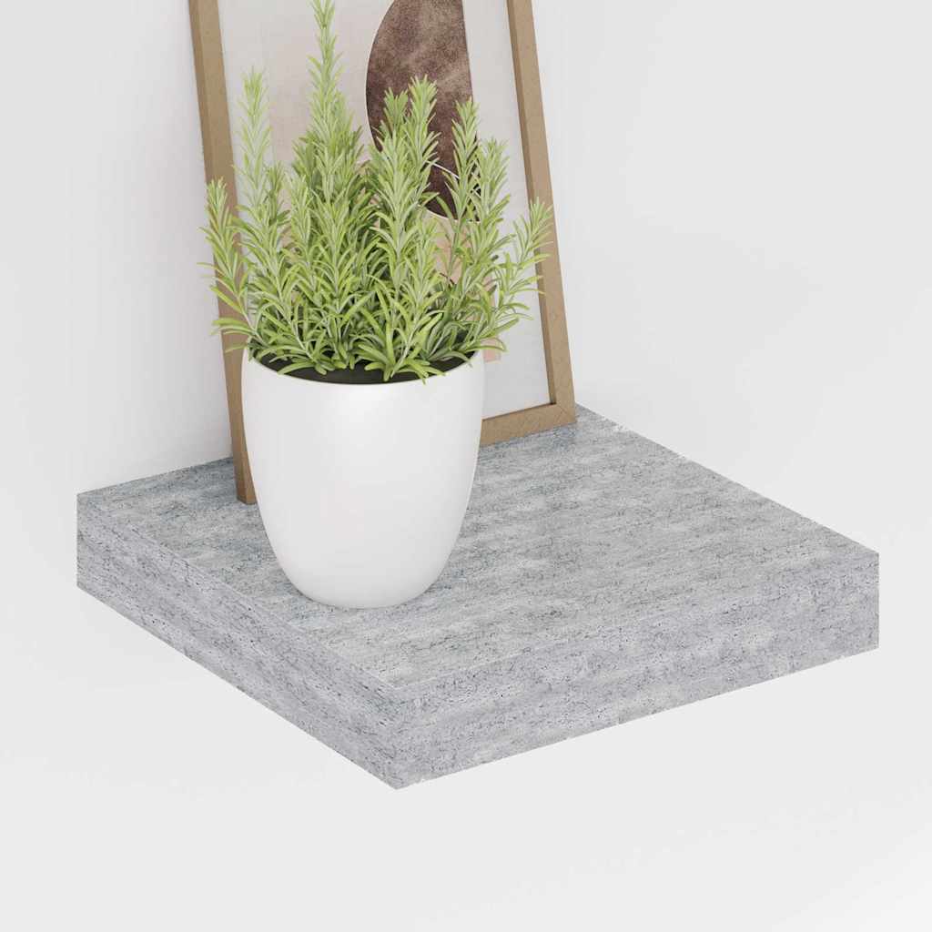 Schweberegale 2 Stk. Betongrau 23x23,5x3,8 cm MDF